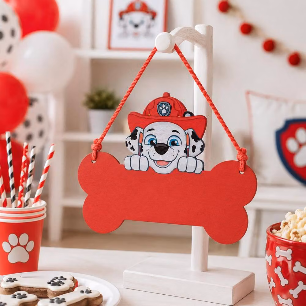 Widdop Bingham & Co Ltd Paw Patrol Marshall Wooden Hanging Wall Plaque, Red – 2