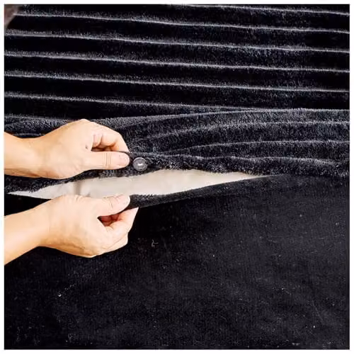 Gaveno Cavailia Ribbed Fleece Duvet Cover and Pillowcase Set, Black, W/H: 135 x 200 cm – 6