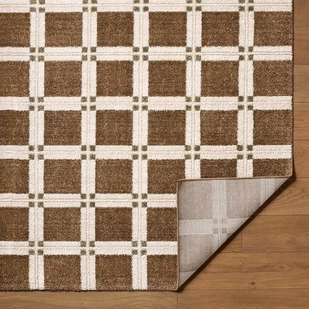 Livabliss La Luna Geometric Art Deco Living and Dining Rug in Dark Brown, White, Grey and Green, W: 200 cm, D: 275 cm – 4
