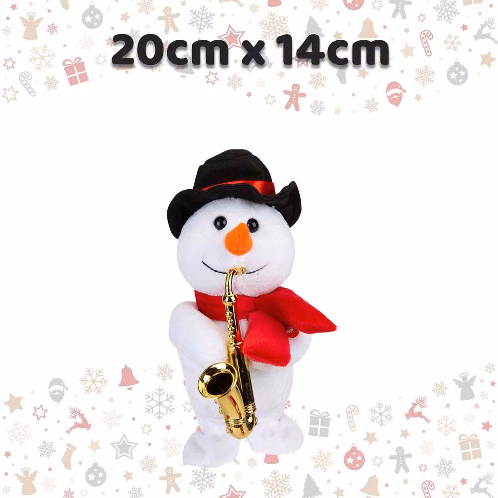 VFM e-Store Christmas Musical Snowman Tabletop Decoration, White, W: 20 cm, D: 14 cm – 2