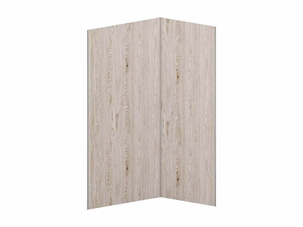 Vente-unique Set of 2 Light Oak Wood Effect Aluminium Shower Wall Panels, W: 90 cm, H: 120 cm – 2