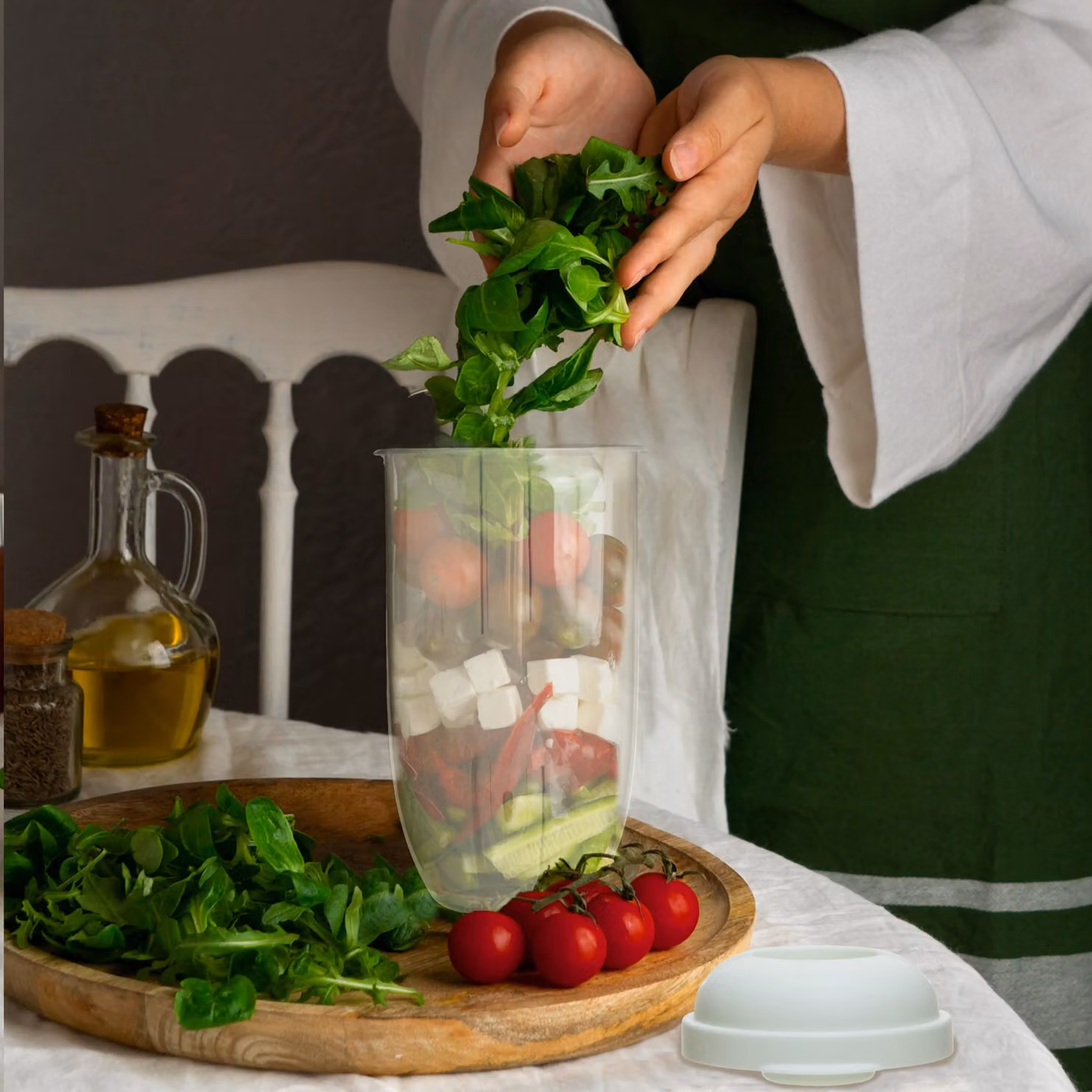 Orsina Multicolour Transparent Leakproof and Airtight Salad Storage Container with Cutlery, BPA Free – 3