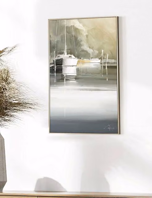 Gallery Direct Marina Days Framed Canvas Wall Art in Sage Green and Multicolour