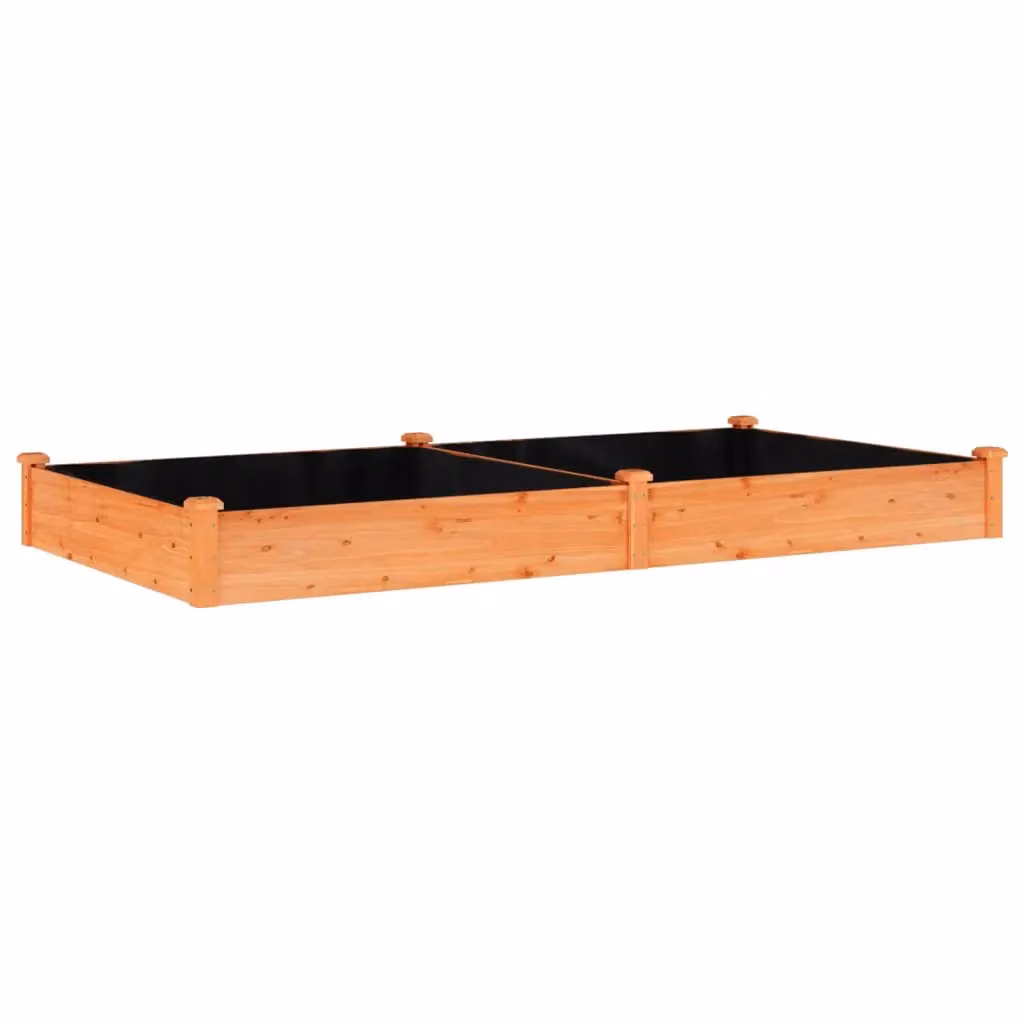 Berkfield Home Garden Raised Bed with Liner in Brown, Solid Wood Fir, W/D/H: 240 x 120 x 25 cm – 2