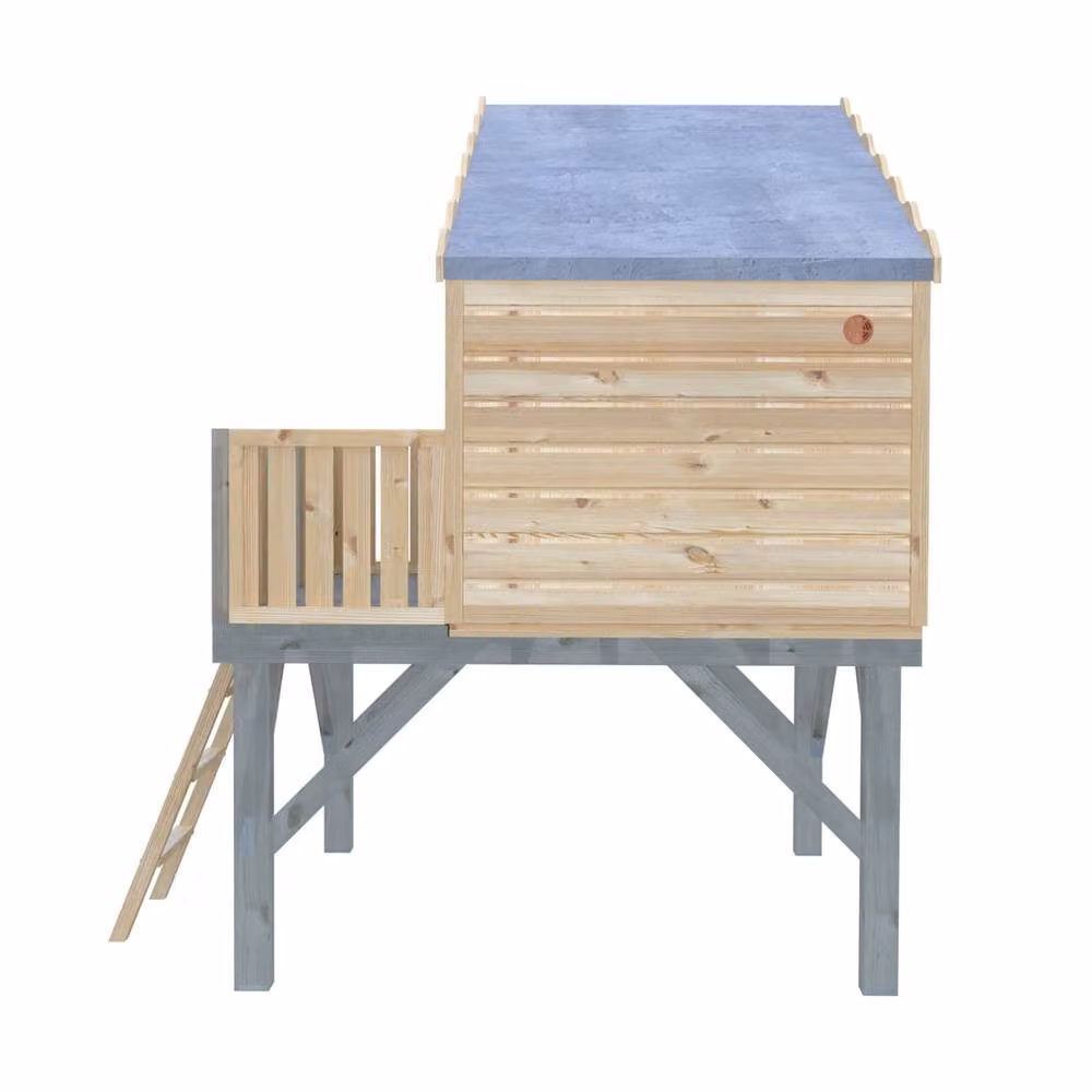 Shires Command Post and Platform Playhouse Kids Wendy House in Brown – 2