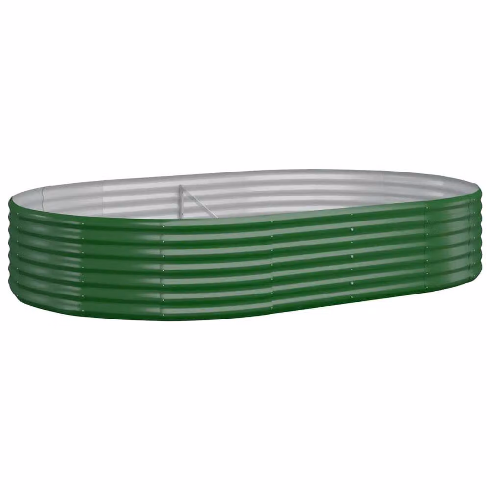 Berkfield Home Garden Green Powder-coated Steel Raised Bed W/D/H: 214 x 140 x 36 cm – 2