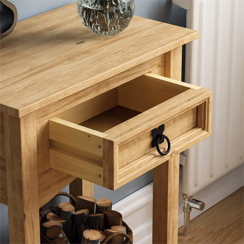 FORGEVIO Modern 1 Drawer Wood Console Table in Brown – 3