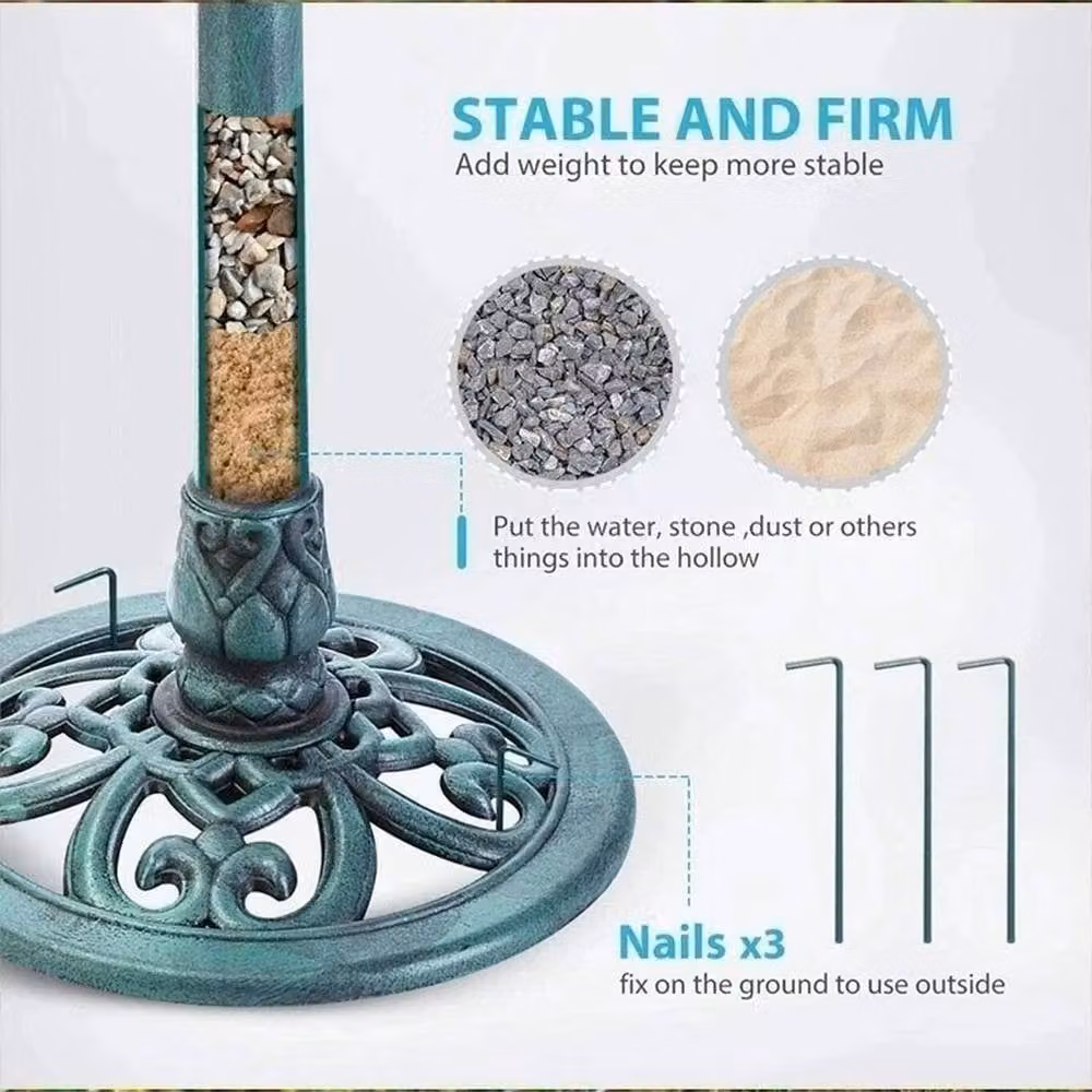 NESTLUNE Green Solar Bird Bath Pedestal with Fountain – 2