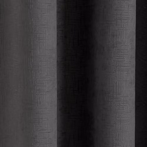 Enhanced Living Black Plain Textured Thermal Eyelet Curtains, W: 117 cm, D: 229 cm – 2