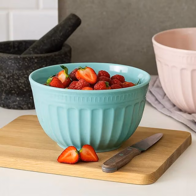 Orsina Large Melamine Mixing Bowl in Green and Turquoise, W/D/H: 24 x 14 x 24 cm – 2