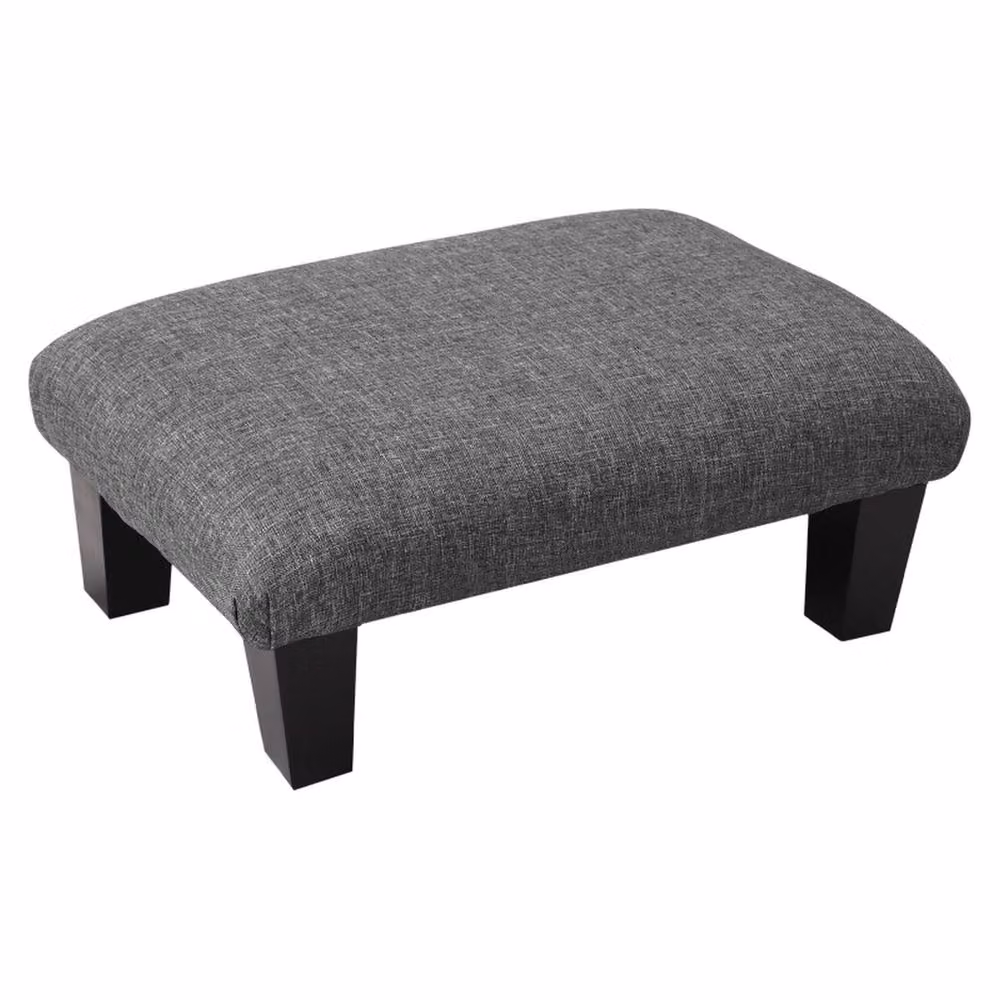 Garden Sanctuary Linen Rectangular Ottoman Footstool in Grey – 2