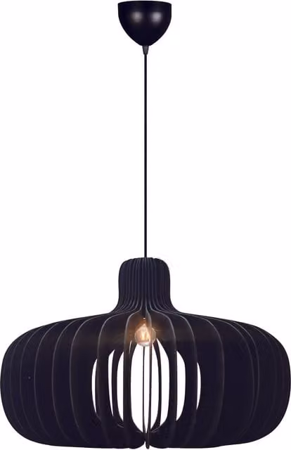 Nordlux Hazo Suspended Pendant Light in Black Wood for Dining Rooms, E27, 66 cm