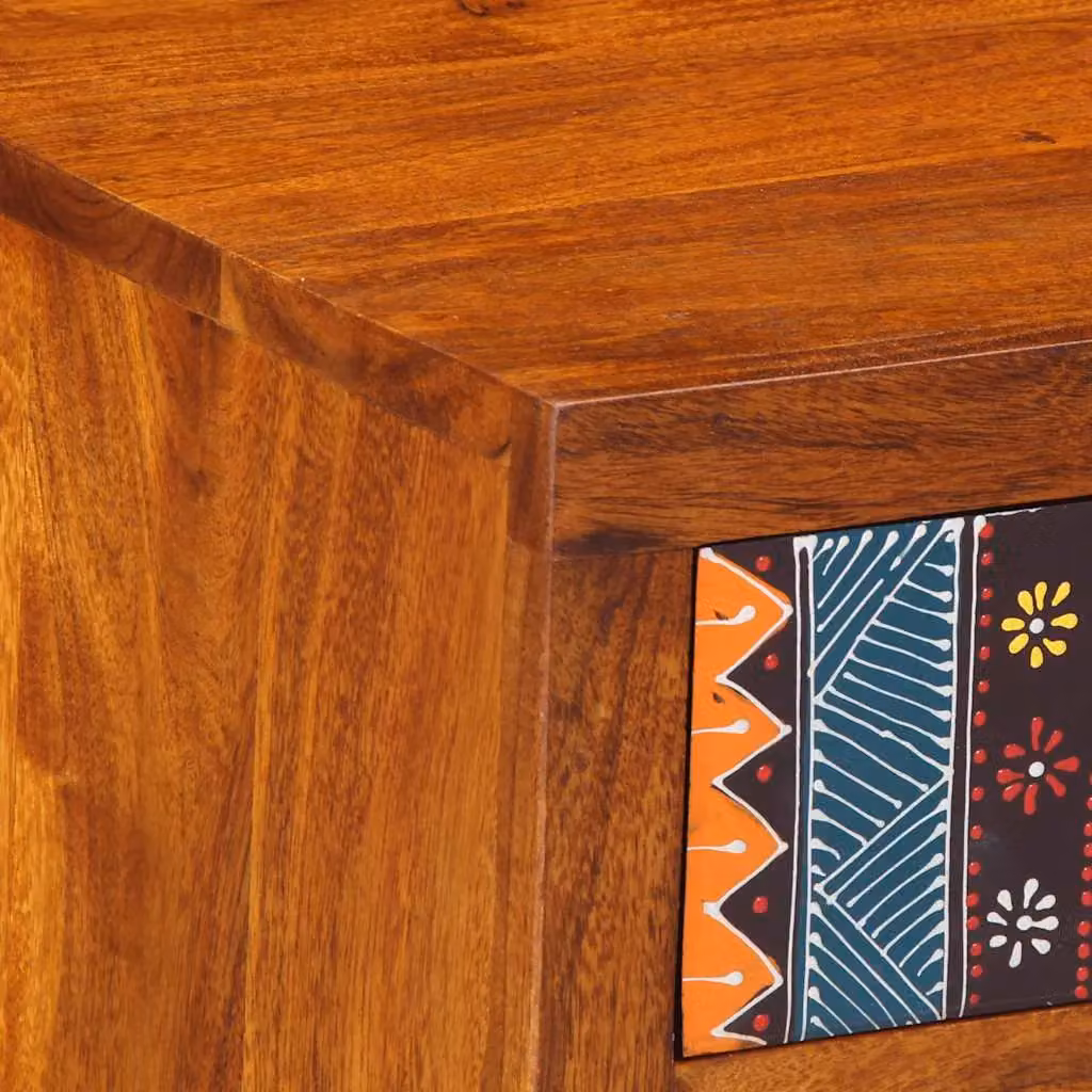 Berkfield Home Acacia Wood Bedside Cabinet in Brown, W/D/H: 40 x 35 x 45 cm – 3