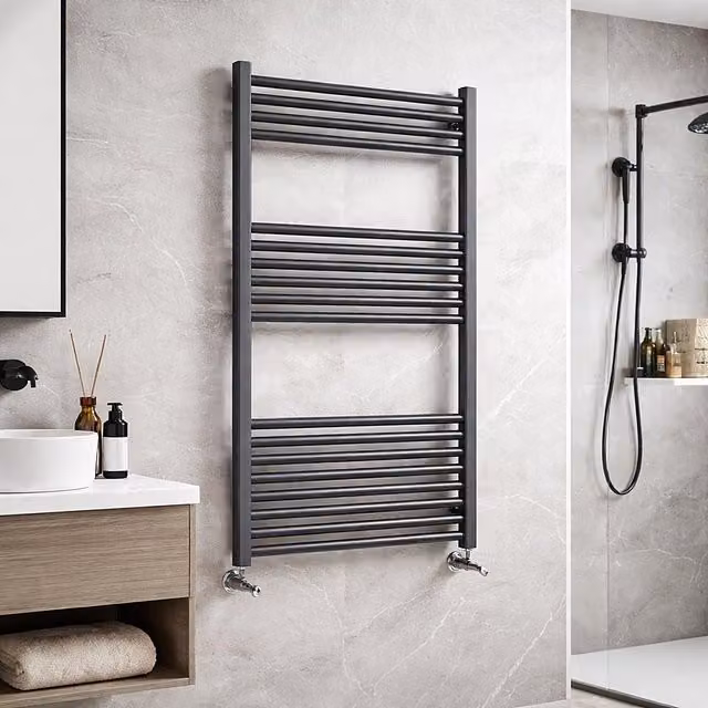 Lux Heat Anthracite Grey Steel Ladder Towel Radiator, H 100 x W 60 cm – 5