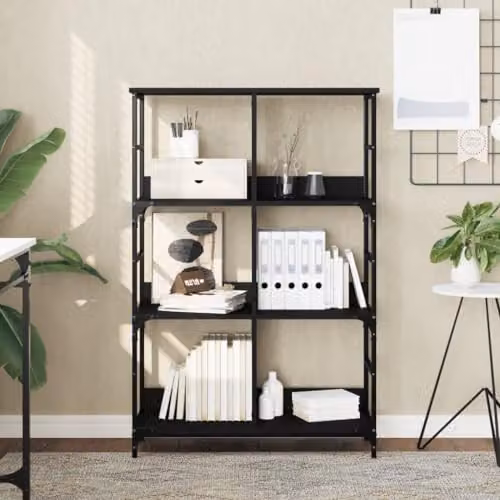 vidaXL Industrial Bookshelf in Black, W/D/H: 78.5 x 33.0 x 117.5 cm – 2