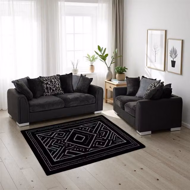 Seconique Millie 3+2 Seater Fabric Sofa Suite in Dark Grey