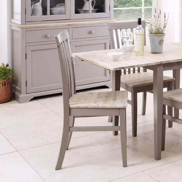 Statement Furniture Florence Highback Dining Chair with Acacia Wood Seat in Dove Grey, W45 x D53 x H94 cm – 1