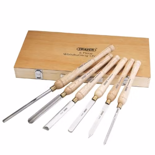Draper 58697 HSS Woodturning Chisel Set, 6 Pieces, Blue
