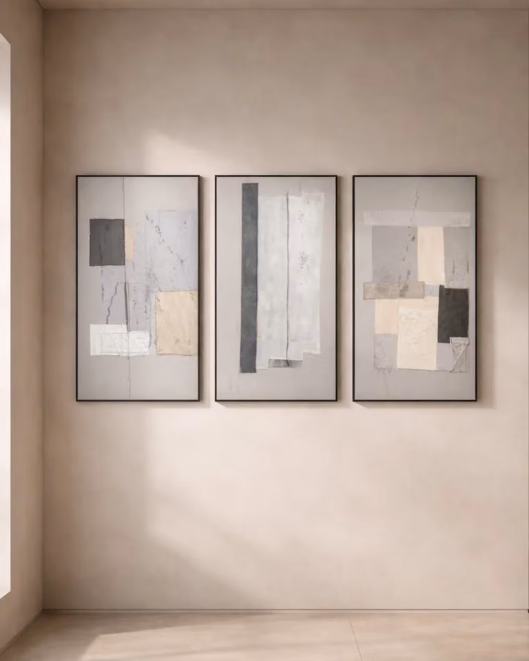 Tommy Franks Traced Abstract Canvas Wall Art Set of 3 in Black and Grey