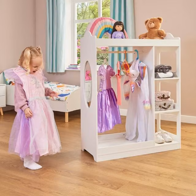 Liberty House Toys Kids Dressing Rail with Mirror in White
