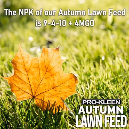ProKleen Autumn Lawn Feed Slow Release Granulate Fertiliser, 20kg, NPK 9-4-10 – 4