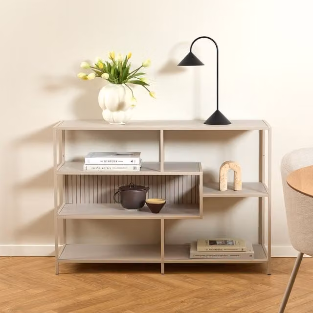 Furniture To Go Seaford Wide Bookcase in Light Grey