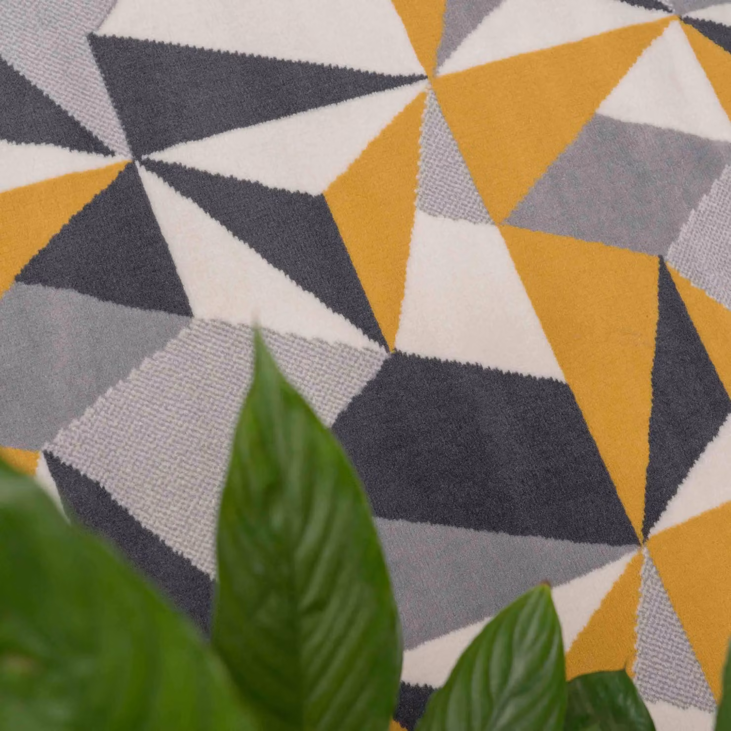 Kukoon Modern Diamond Geo Living Area Rug in Yellow and Grey, W: 120 cm, L: 170 cm – 4