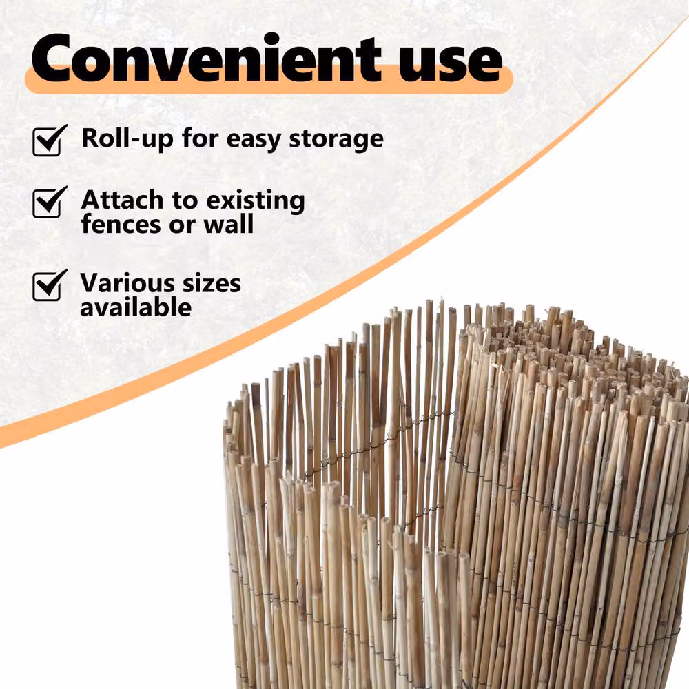 Berkfield Home Garden Brown Woven Reed Fence Mat, W: 600 cm, H: 160 cm – 2
