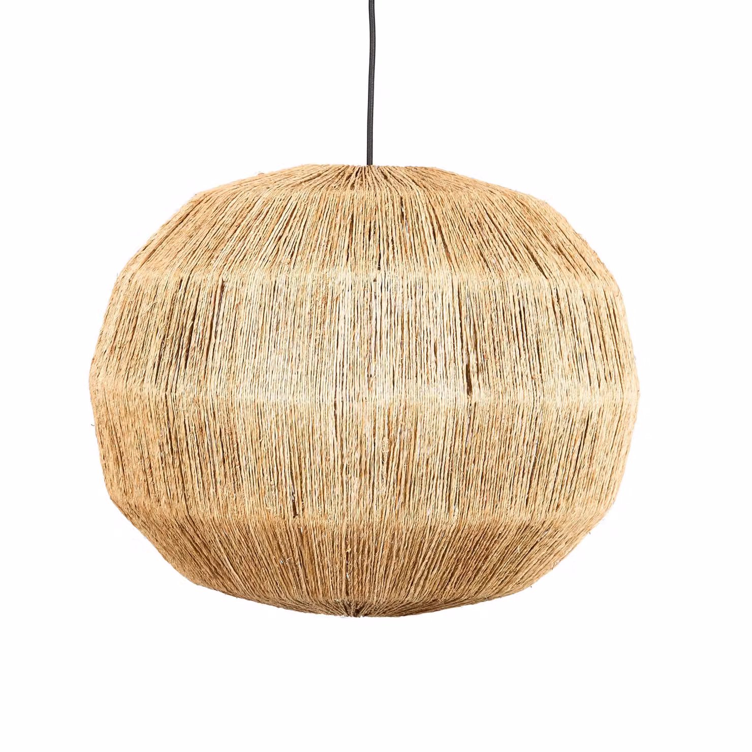Dibor Round Boho Seagrass and Jute Pendant Light Shade in Beige and Brown, H30 x D36 cm – 2