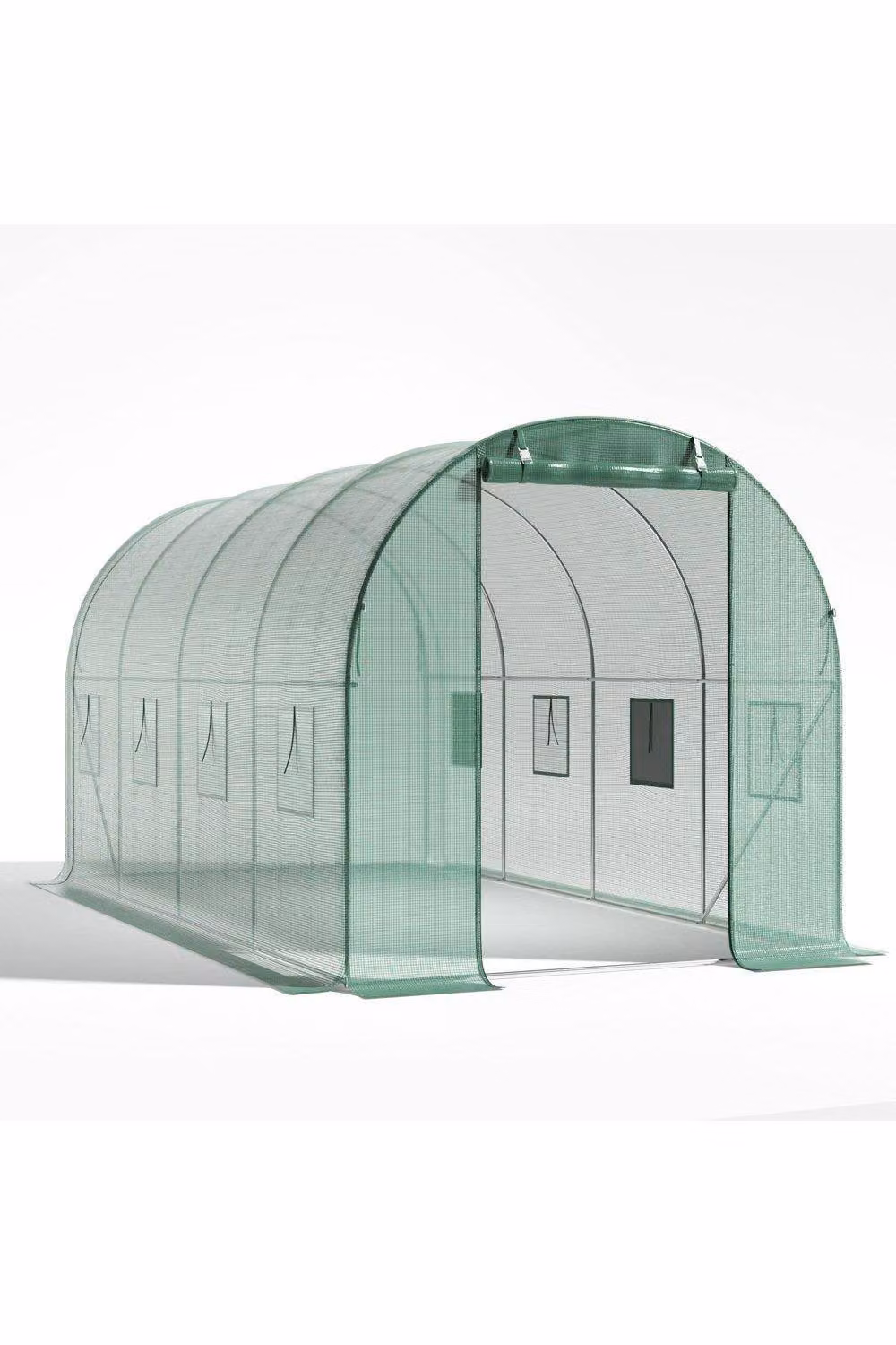 Garden Sanctuary Green Walk-in Outdoor Greenhouse Tunnel with Steel Frame, W/D/H: 300 x 200 x 300 cm – 2