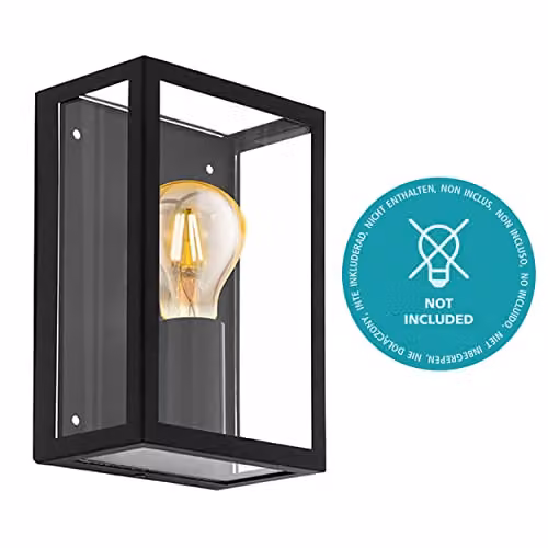 Eglo Alamonte 1 Industrial Black Metal and Glass IP44 Outdoor Wall Light – 3