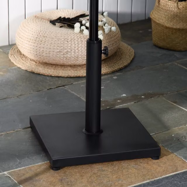 Outsunny Black Square Concrete and Metal Parasol Base, 11kg