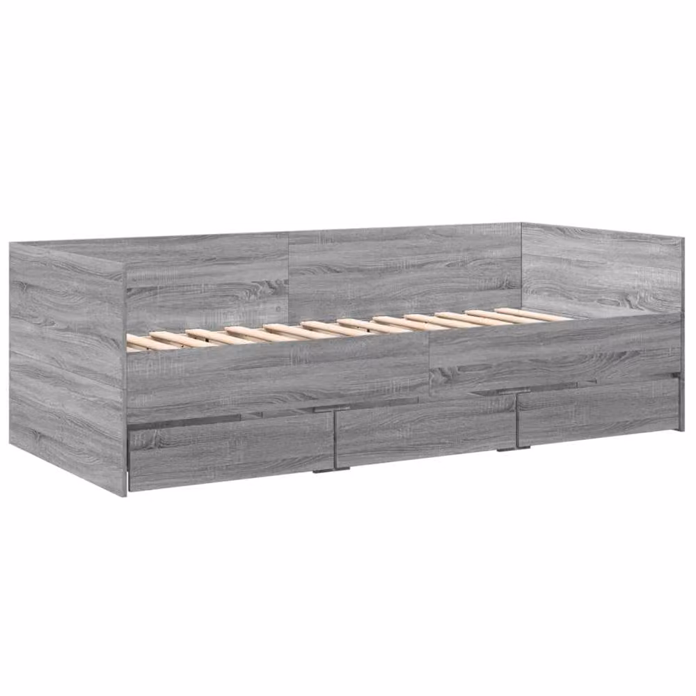 Berkfield Home Daybed with Drawers in Grey Sonoma, W/D/H: 100 x 200 cm – 3