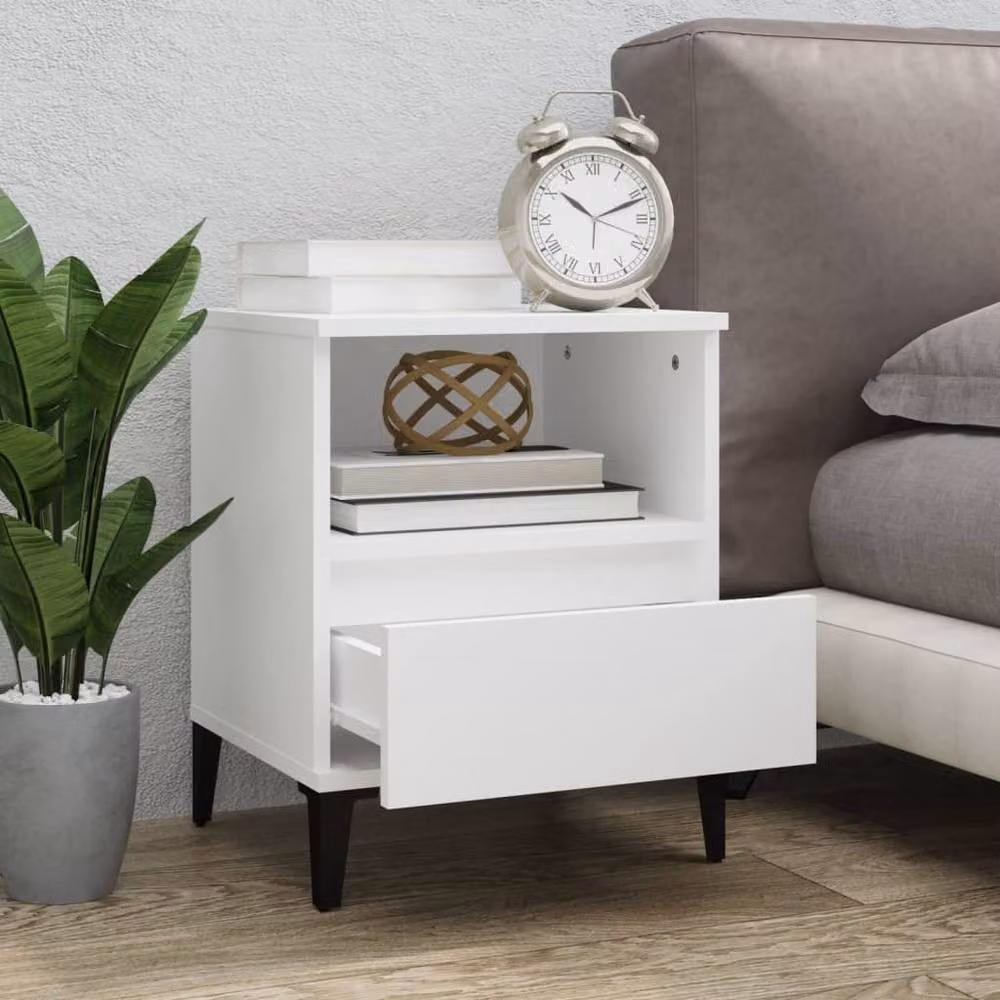Berkfield Home Bedside Cabinets, 2 Piece Set, White, W/D/H: 40 x 35 x 50 cm – 3