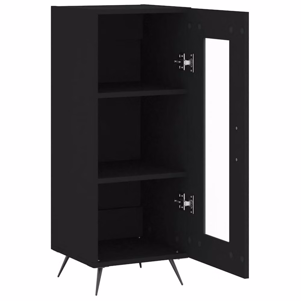 Berkfield Home Black Matt Sideboard in Engineered Wood W/D/H: 34.5 x 34.5 x 90 cm – 4