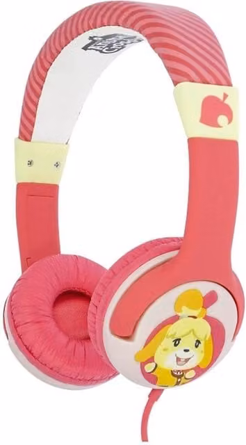 Animal Crossing Isabelle Foldable Headphones in Pink with 3.5 mm Jack
