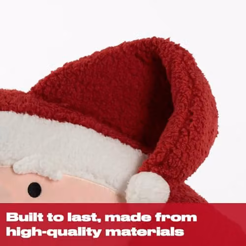 OHS Santa Cuddle Cushion for Kids in Red, Soft Teddy Fleece Reading Pillow, W/D/H: 45 x 40 x 30 cm – 5