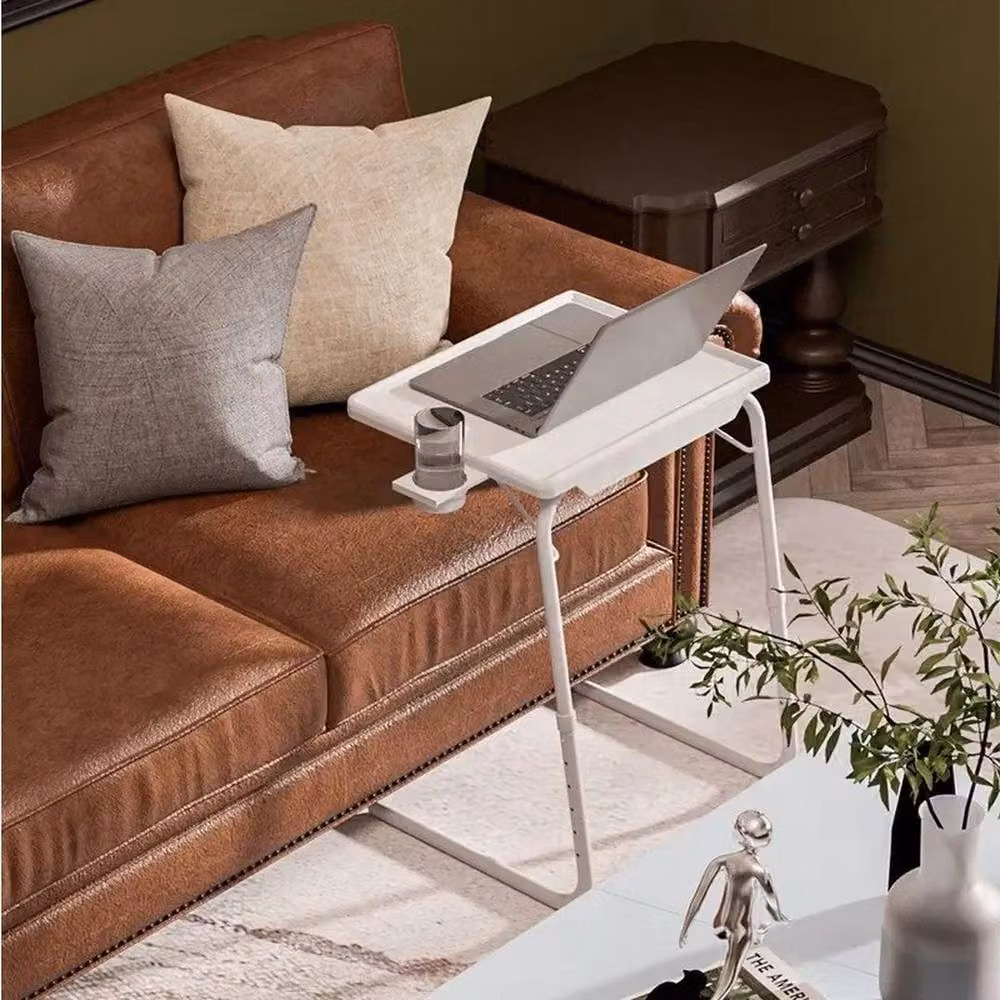 EONLION White Dinner Table with Cup Holder, Width: 100 cm – 2