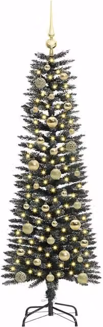 Berkfield Home Elegant Green Artificial Christmas Tree with 150 LEDs, W/D/H: 43 x 43 x 150 cm – 1