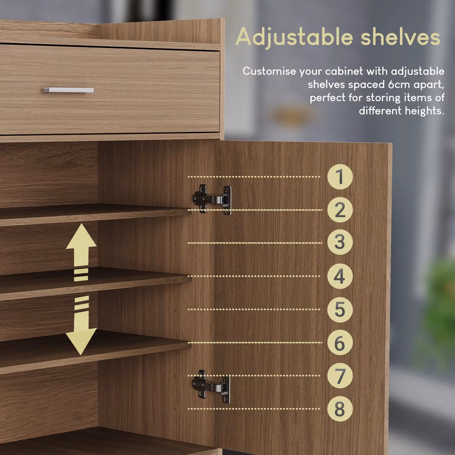 Vida Designs Dalby Modern 2 Door 1 Drawer Shoe Cabinet in Brown – 4