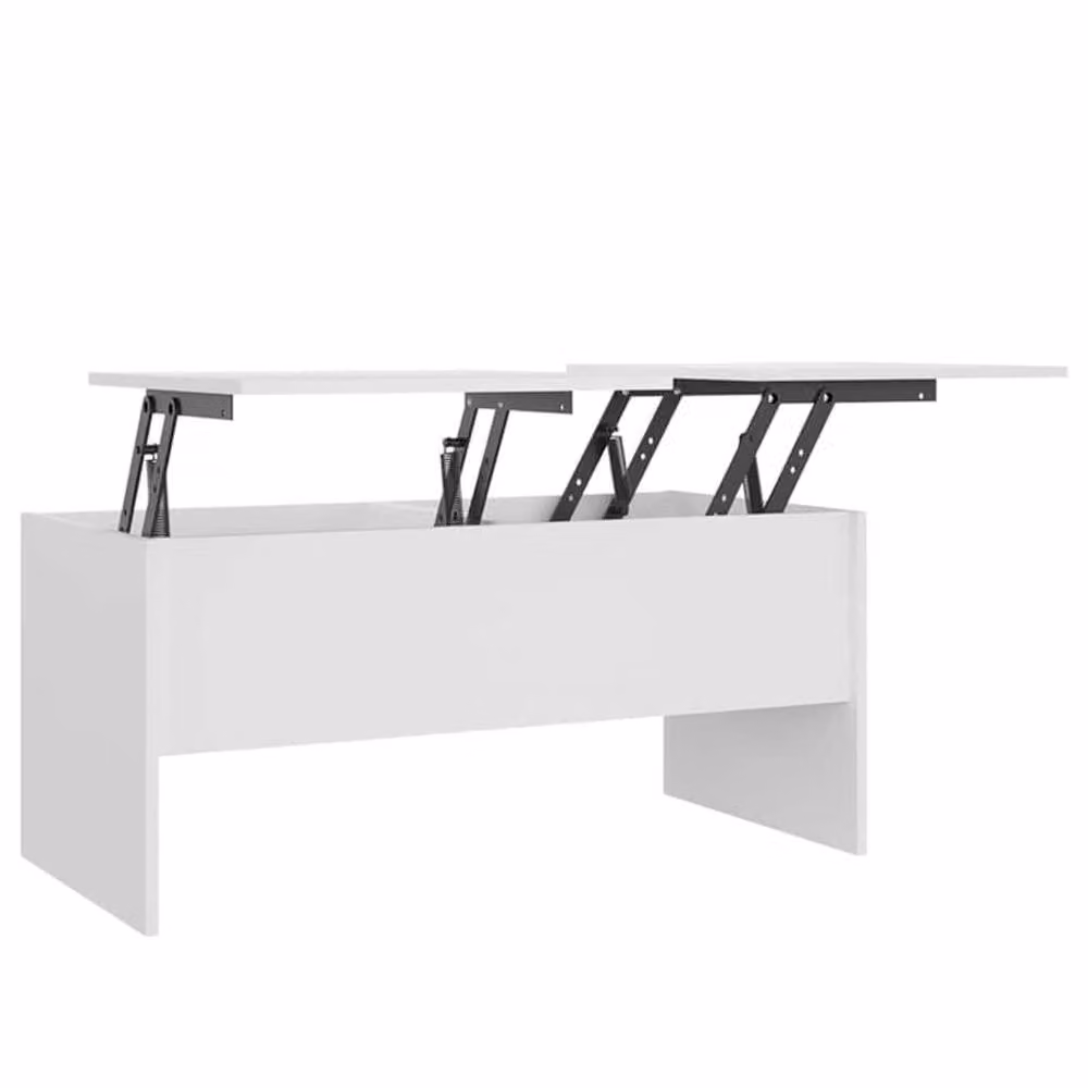Berkfield Home Modern White Rectangular Coffee Table with Lift Mechanism, W/D/H: 102 x 50.5 x 46.5 cm – 2