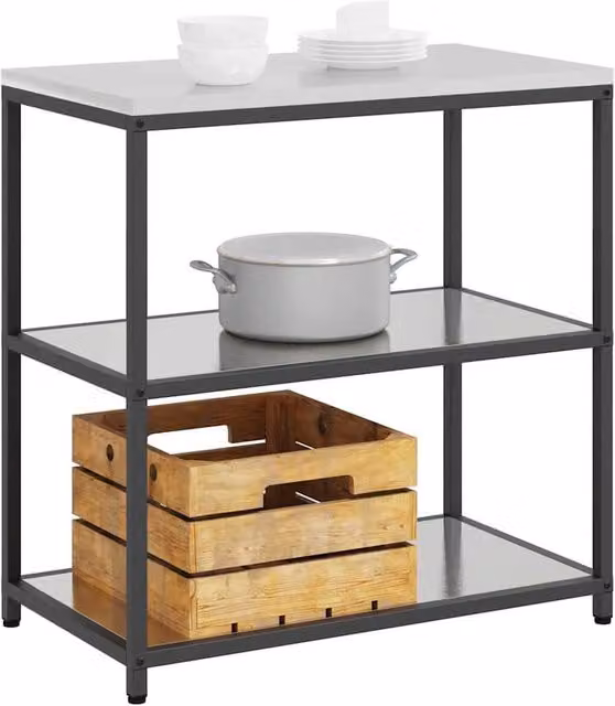 Berkfield Home Silver Stainless Steel Kitchen Storage Shelf – 1
