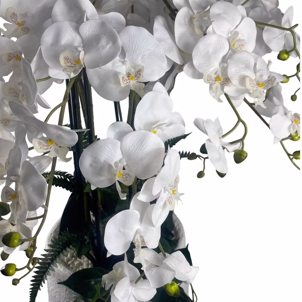 Leaf Premium White Potted Artificial Orchid Display, Height: 150 cm – 3