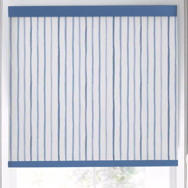 Laura Ashley Painterly Stripe Blue Blackout Made to Measure Roller Blind