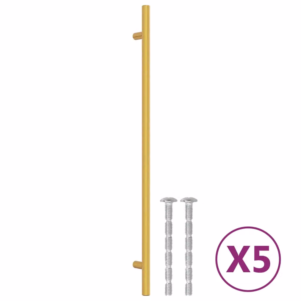 Berkfield Home Gold Stainless Steel Bar Cabinet Handles, 5 Pack, Length: 320 mm – 2
