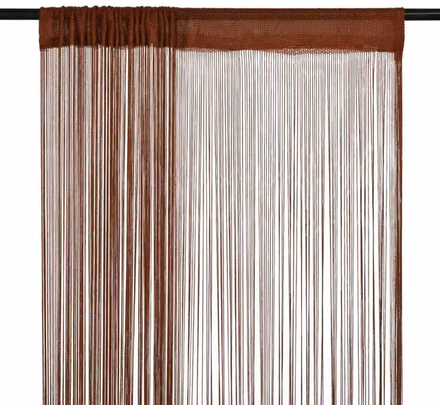 Berkfield Home Brown String Curtains, 2 Pack, W: 140 cm, H: 250 cm