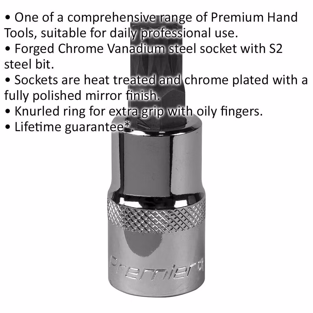 Loops M12 Forged Spline Socket Bit 1/2 Inch Square Drive Silver Steel Wrench Socket – 2