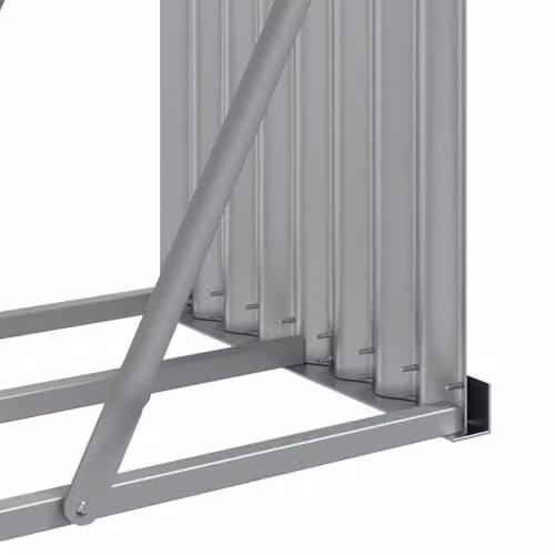 vidaXL Log Holder in Anthracite, W/D/H: 300 x 45 x 100 cm, Galvanised Steel – 4