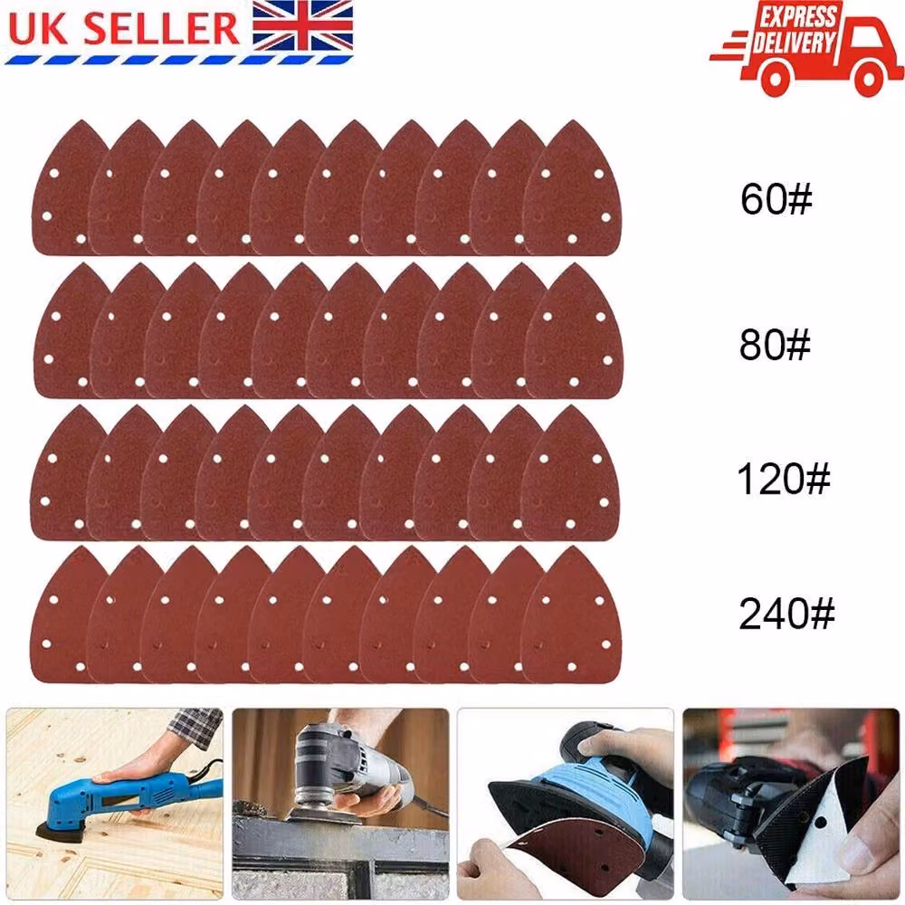 SPETLEK 40-Piece Mixed Detail Sander Sanding Sheets in Red and Brown – 4