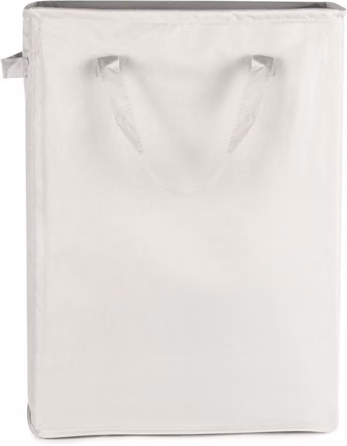 Maison & White 45L Slim Fabric Laundry Basket with Handles, White